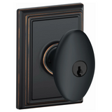 Schlage Siena Keyed Entry Single Cylinder Door Knob Set with Decorative Addison Trim