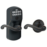 Schlage Residential FE575 - Plymouth Keypad Entry Auto-Lock Set with Flair Lever