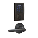 Schlage Connect Century Touchscreen Electronic Deadbolt with Z-Wave Plus Technology and Passage Latitude Lever