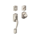 Schlage Camelot Sectional Single Cylinder Keyed Entry Handleset with Plymouth Knob with Decorative Camelot Trim