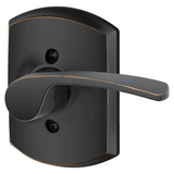 Schlage Merano Right Handed Non-Turning One-Sided Dummy Door Lever with Decorative Greenwich Trim