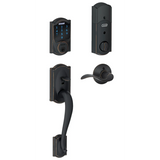 Schlage Connect Camelot Touchscreen Handleset with Accent Lever and Built-in Alarm - Right Handed