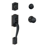 Schlage Double Cylinder Handleset with Plymouth Interior Knob from the F-Series Camelot Collection
