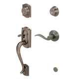 Schlage Camelot Right Hand Double Cylinder Handleset with Accent Interior Lever from the F-Series