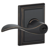 Schlage Accent Single Cylinder Keyed Entry Door Lever Set with Decorative Addison Trim