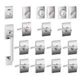 Schlage Century Complete House Door Hardware Package with Merano Interior Levers and Right Handed Exterior Front Door Handleset