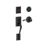 Schlage Addison Left Handed Sectional Single Cylinder Keyed Entry Handleset with Accent Lever