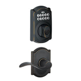 Schlage Camelot Single Cylinder Electronic Keypad Deadbolt with Passage Accent Lever and Decorative Camelot Trim