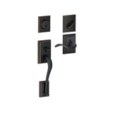 Schlage Addison Left Handed Sectional Single Cylinder Keyed Entry Handleset with Accent Lever with Decorative Addison Trim