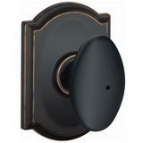 Schlage Residential F40 - Privacy Lock - Siena Knob, 16080 Latch and 10027 Strike-Wakefield Rose