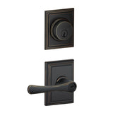 Schlage Avila Single Cylinder Keyed Entry Door Lever Set and Addison Deadbolt Combo with Addison Rose