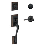 Schlage Accent Right Handed Double Cylinder Keyed Entry Handleset with Addison Rose from the F-Series