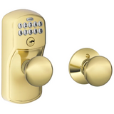 Schlage Residential FE575 - Plymouth Keypad Entry Auto-Lock Set with Plymouth Knob