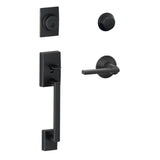 Schlage Century Double Cylinder Handleset with Latitude Interior Lever from the F-Series