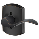 Schlage Accent Right Handed Non-Turning One-Sided Dummy Door Lever with Decorative Greenwich Trim