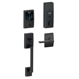 Schlage Connect Century Touchscreen Handleset with Latitude Lever, Decorative Century Rose, and Built-in Alarm