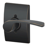 Schlage Merano Right Handed Non-Turning One-Sided Dummy Door Lever with Decorative Century Trim