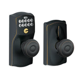 Schlage Camelot Keypad Entry with Flex-Lock Door Knob Set with Georgian Interior Knob