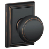 Schlage Residential F10 - Andover Knob Passage Lock with 16080 Latch and 10027 Strike - Addison Trim