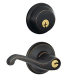 Schlage Flair Keyed Entry Leverset and Deadbolt Combo from the FB-Series