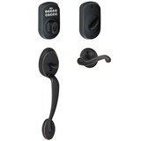 Schlage Left Handed Plymouth Electronic Handleset with Flair Lever