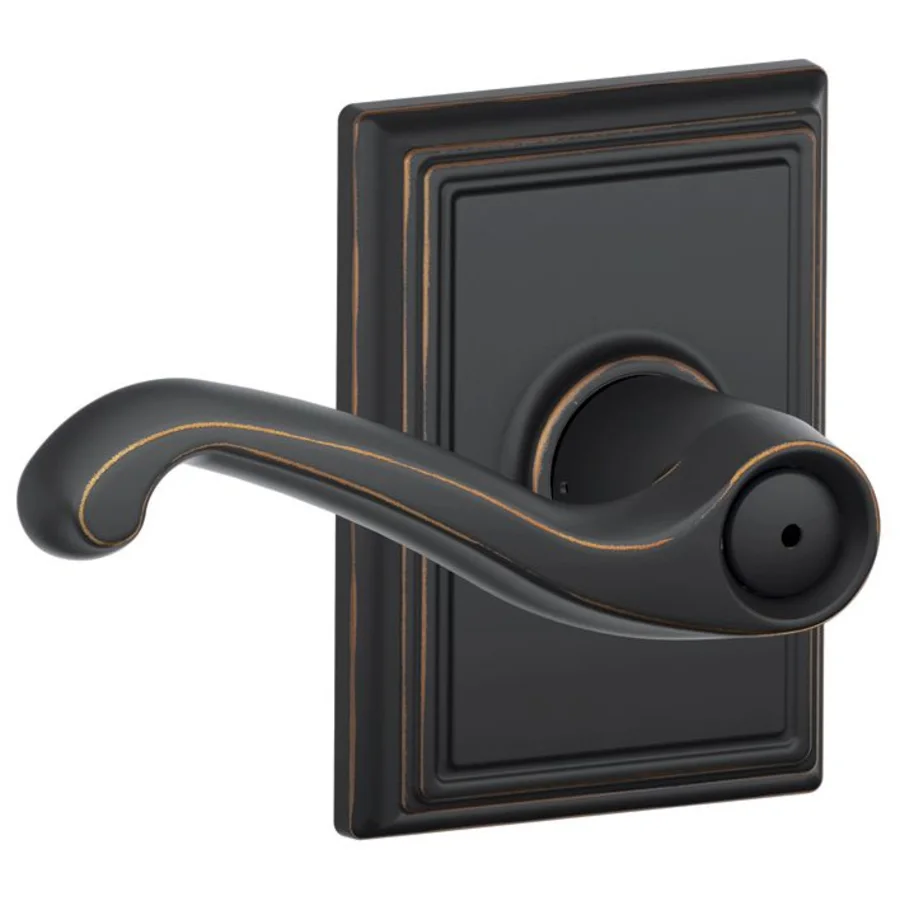 Schlage Flair Privacy Door Lever Set with Decorative Addison Trim