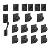 Schlage Addison Complete House Door Hardware Package with Georgian Interior Knobs and Single Cylinder Exterior Front Door Handleset