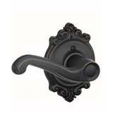 Schlage Flair Left Handed Non-Turning One-Sided Dummy Door Lever with Decorative Brookshire Trim