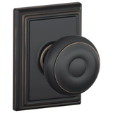 Schlage Georgian Passage Door Knob Set with Decorative Addison Trim
