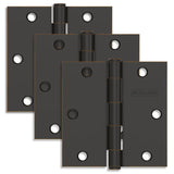Schlage Pack of Three 3.5" x 3.5" Square Corner Plain Bearing Mortise Hinges