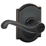 Schlage Flair Single Cylinder Keyed Entry Door Lever Set with Decorative Camelot Trim