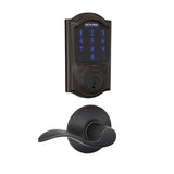 Schlage Connect Camelot Touchscreen Electronic Deadbolt with Z-Wave Plus Technology and Passage Accent Lever