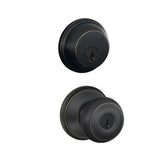 Schlage Georgian Single Cylinder Keyed Entry Door Knob Set and Deadbolt Combo