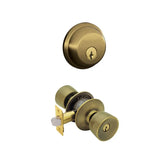 Schlage Bell Single Cylinder Keyed Entry Door Knob Set and Deadbolt Combo