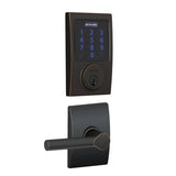 Schlage Connect Century Touchscreen Electronic Deadbolt with Z-Wave Plus Technology and Passage Broadway Lever and Decorative Century Trim