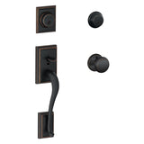Schlage Addison Collection Double Cylinder Entrance Handleset with Andover Interior Knob