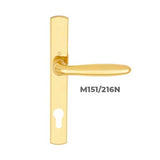 HOPPE MULTIPOINT LOCK HANDLESET, VERONA, M151/216N, SOLID BRASS - RESISTA BRASS, ACTIVE