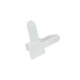 Window Screen Corner Key With Outside Flange Tab, Plastic, Right Hand - White