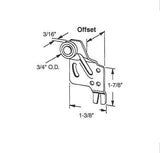 Roller, Bypass Closet Door, Adj., 3/4 In Wheel , 1/4 In Offset - 25305