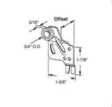 Roller, Bypass Closet Door, Adj., 3/4 In Wheel , 3/4 In Offset - 25307