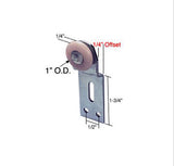 1 Inch Wheel, 1/4 Offset - Cox Front Closet Door Roller - 25389