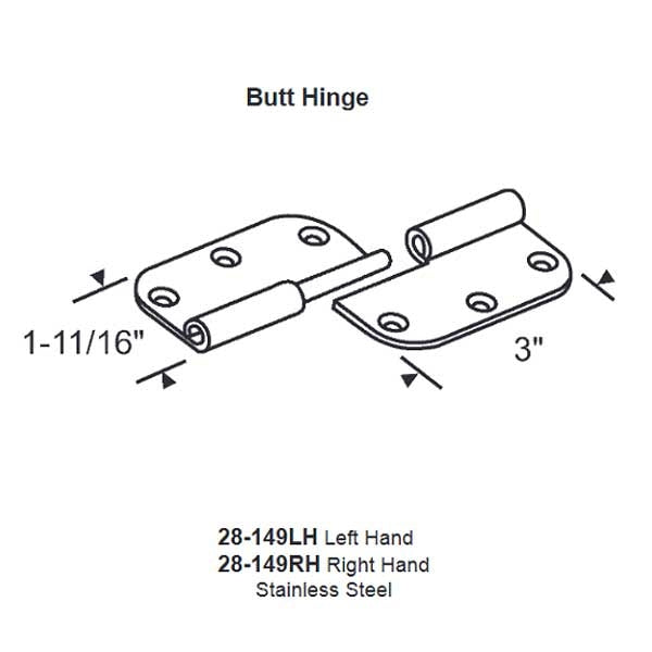 Butt Hinge 28-149RH