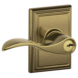 Schlage Accent Single Cylinder Keyed Entry Door Lever Set with Decorative Addison Trim