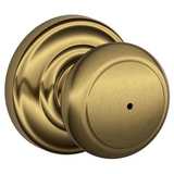 Schlage Residential F40 - Privacy Lock - Andover Knob, 16080 Latch and 10027 Strike-Andover Rose