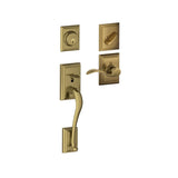 Schlage Addison Left Handed Sectional Single Cylinder Keyed Entry Handleset with Accent Lever with Decorative Addison Trim
