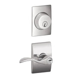 Schlage Accent Single Cylinder Keyed Entry Door Lever Set and Century Deadbolt Combo with Century Rose