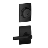 Schlage Broadway Single Cylinder Keyed Entry Door Lever Set and Century Deadbolt Combo with Century Rose