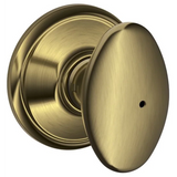 Schlage Residential F10 - Siena Knob Passage Lock with 16080 Latch and 10027 Strike - Alden Rose