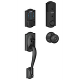 Schlage Connect Camelot Touchscreen Handleset with Georgian Knob and Built-in Alarm