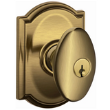 Schlage Siena Keyed Entry Single Cylinder Door Knob Set with Decorative Camelot Trim